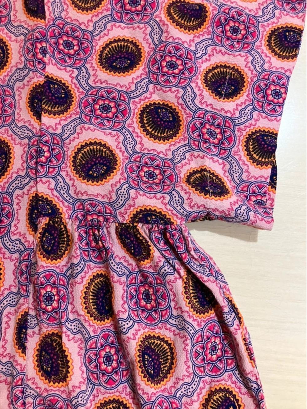 Anthropologie Maeve Milla Print Babydoll Top Floral Boho Oversized Blouse Pink - Picture 3 of 6